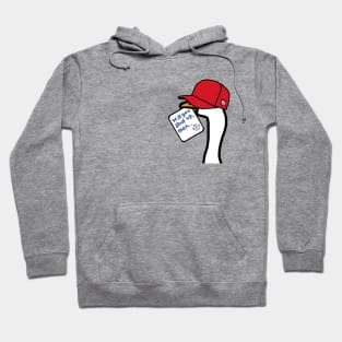 Small Portrait of a Goose in Red Hat with Stolen Joe Biden First Debate Quote Hoodie